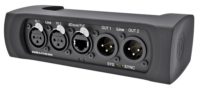 Caja de escenario Neutrik para conexiones Dante