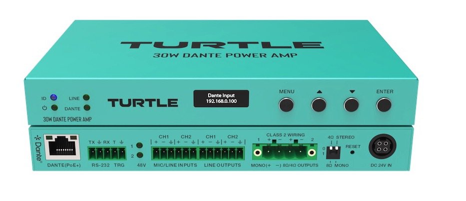 Turtle AV - 30W PoE+ Dante Power Amp